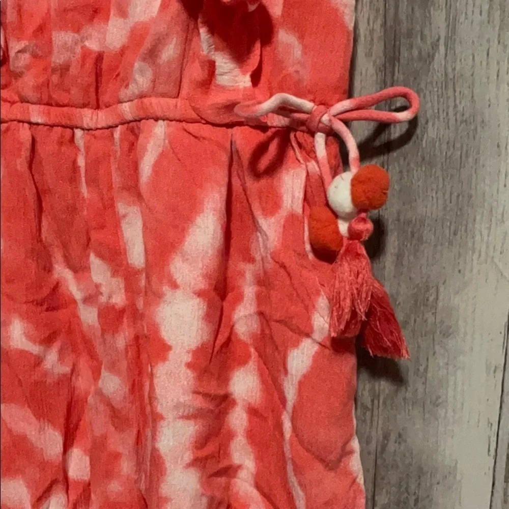 Justice size 8 coral tie dye romper NEW